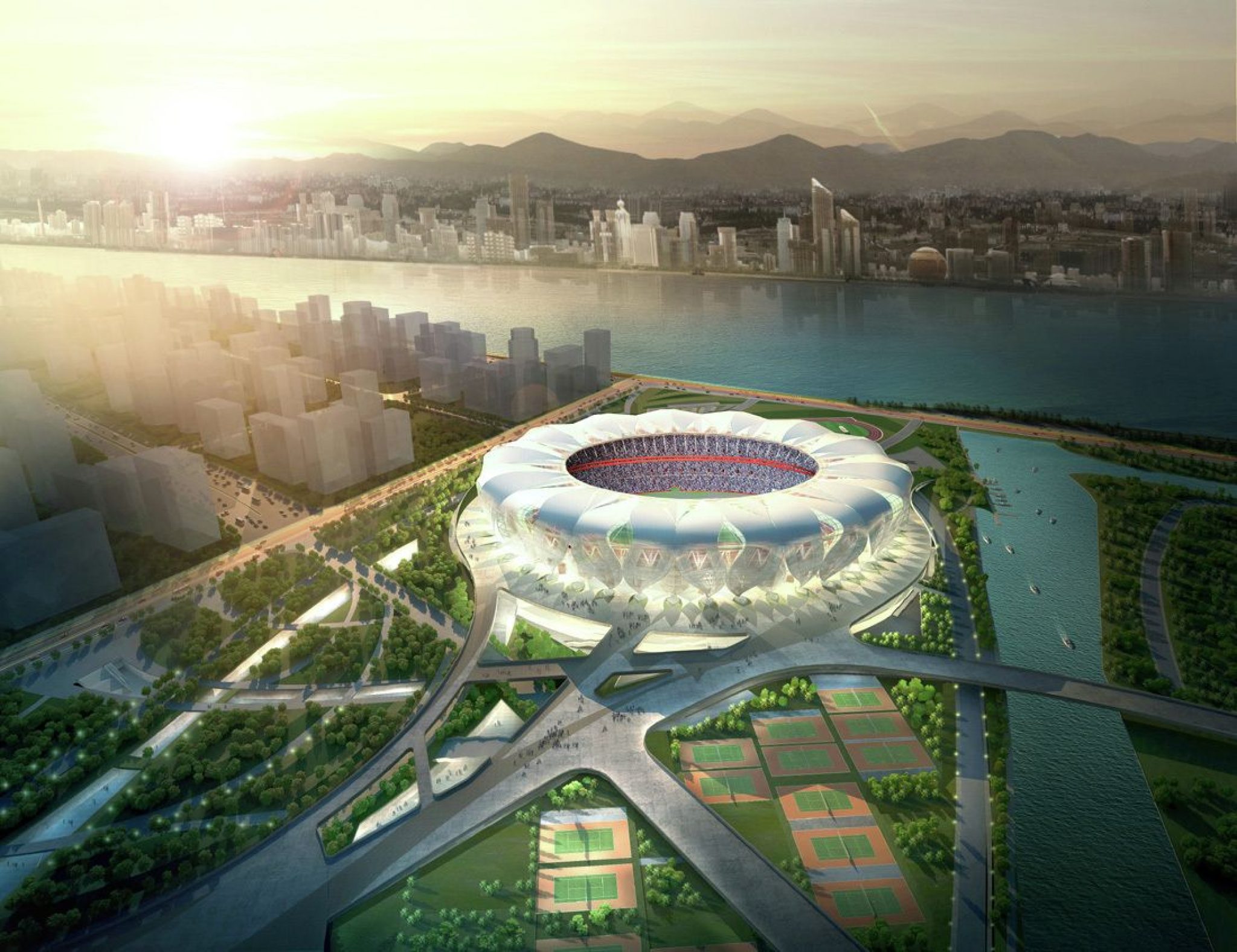 Стадионы китая. Стадион Китай 2023. Стадион Лотос в Гуанчжоу. Стадион в Ханчжоу. Ханчжоу 2022.