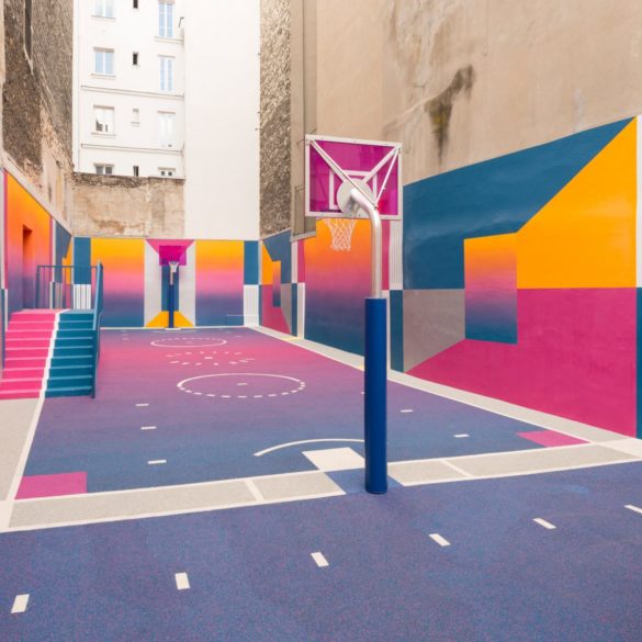 Multicolored Basketball Court Brightens-Up Urban Paris - Arch2O.com