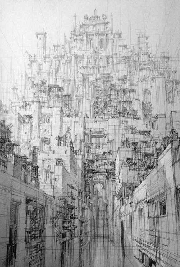 15 Magnificent Sci-Fi Pen Drawings Imagine Futuristic Cities - Arch2O.com